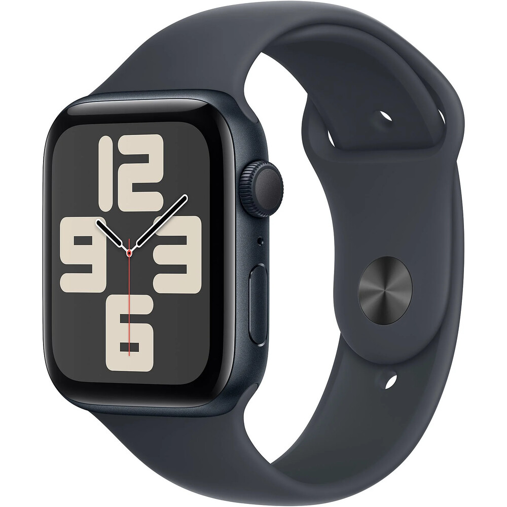 APPLE Watch SE 2024 GPS, 40mm, éjfekete alumíniumtok, éjfekete sportszíj - S/M